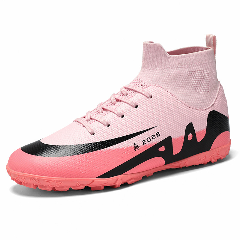Zapatos de fútbol transfronterizos de alto nivel, zapatos de fútbol de clavos largos para hombres y mujeres, zapatos de entrenamiento de clavos para estudiantes jóvenes, comercio exterior al por mayor
