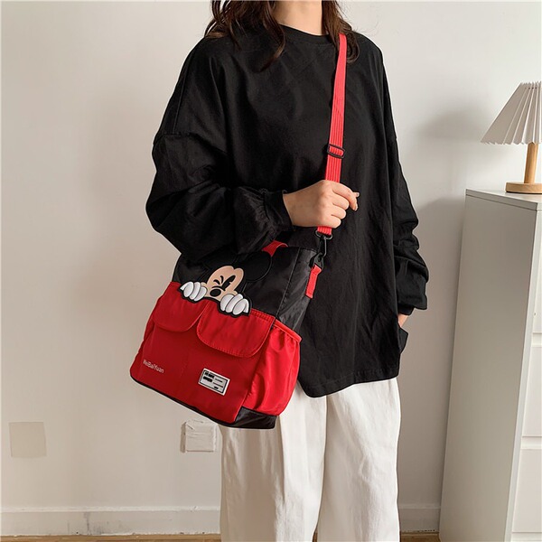 (Cross-border trading), study bag, cartoon capacious linen bag, one-shoulder bag
