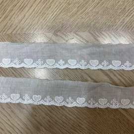 现货批发爱心棉布花边 服装时装连衣裙花边 辅料 小花打孔花边