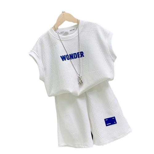 Summer middle and older children's clothing boys' sports suits summer sleeveless vest children's clothing