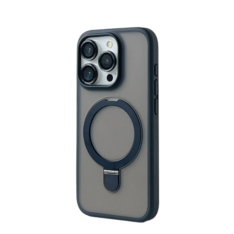 Coque magnétique givrée avec protection objectif pour iphone_voghion.com