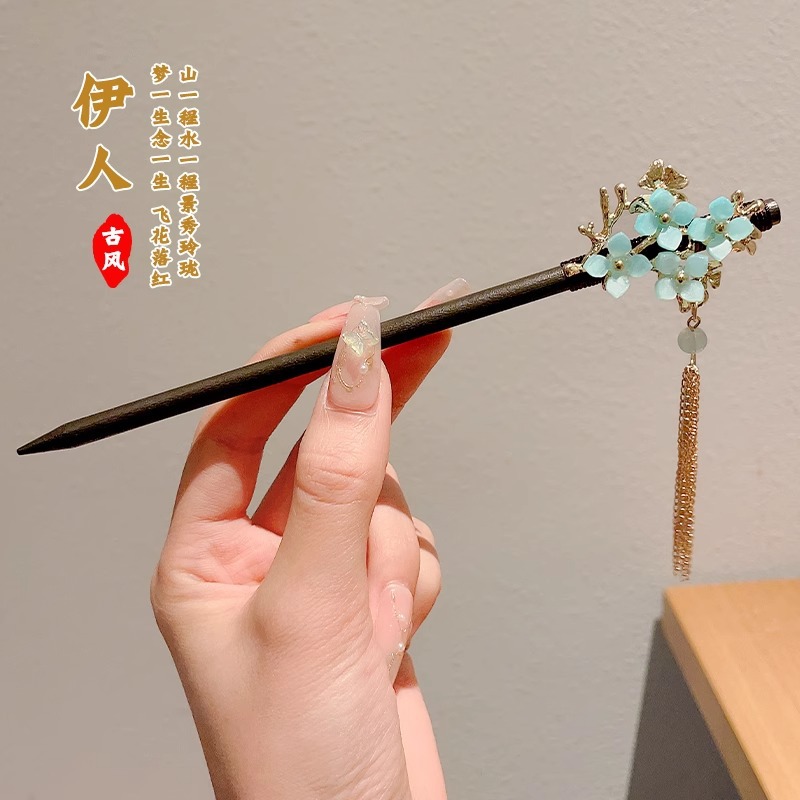 Pinzas de cabello de madera para mujeres nuevos pinzas de estilo chino de alto nivel diarios vestido de caballo de viaje antiguo sándalo bandeja de cabello pinzas de cabello tocado