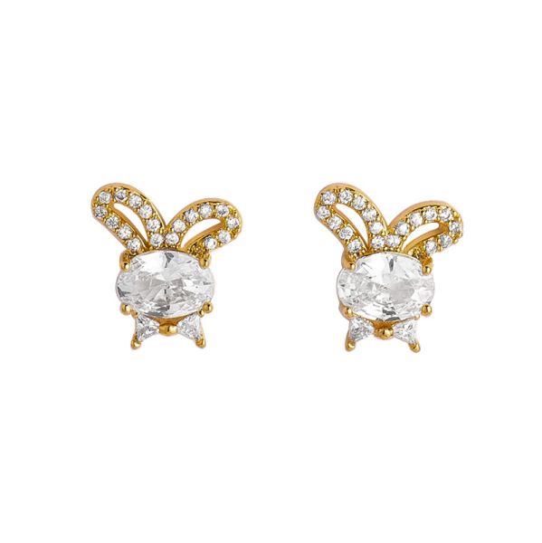 Cute elegant fashionable earrings with zircon