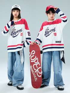 Street Dance Kidsren's Trendy Clothing Performance Clothing Boys' Suits Hiphop Kidsren's Clothing Kidsren's Hip-Hop Jazz Dance Sweatshirts and Jeans