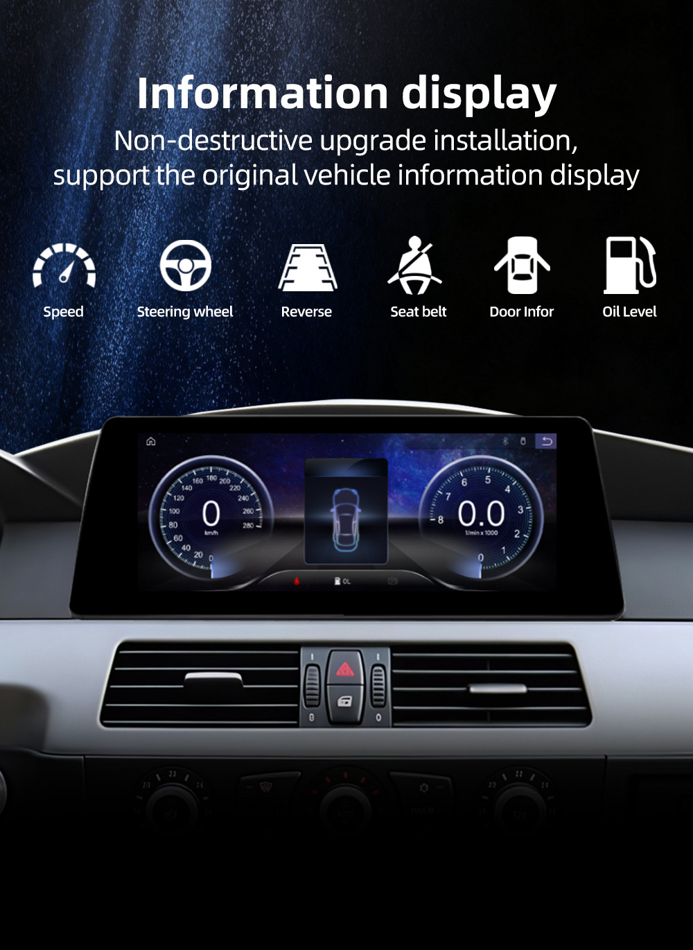 Large-Screen Car Central Control System Suitable for Bmw 5 Series E60 E61 2004-2010 Bluetooth Android Navigation Linux