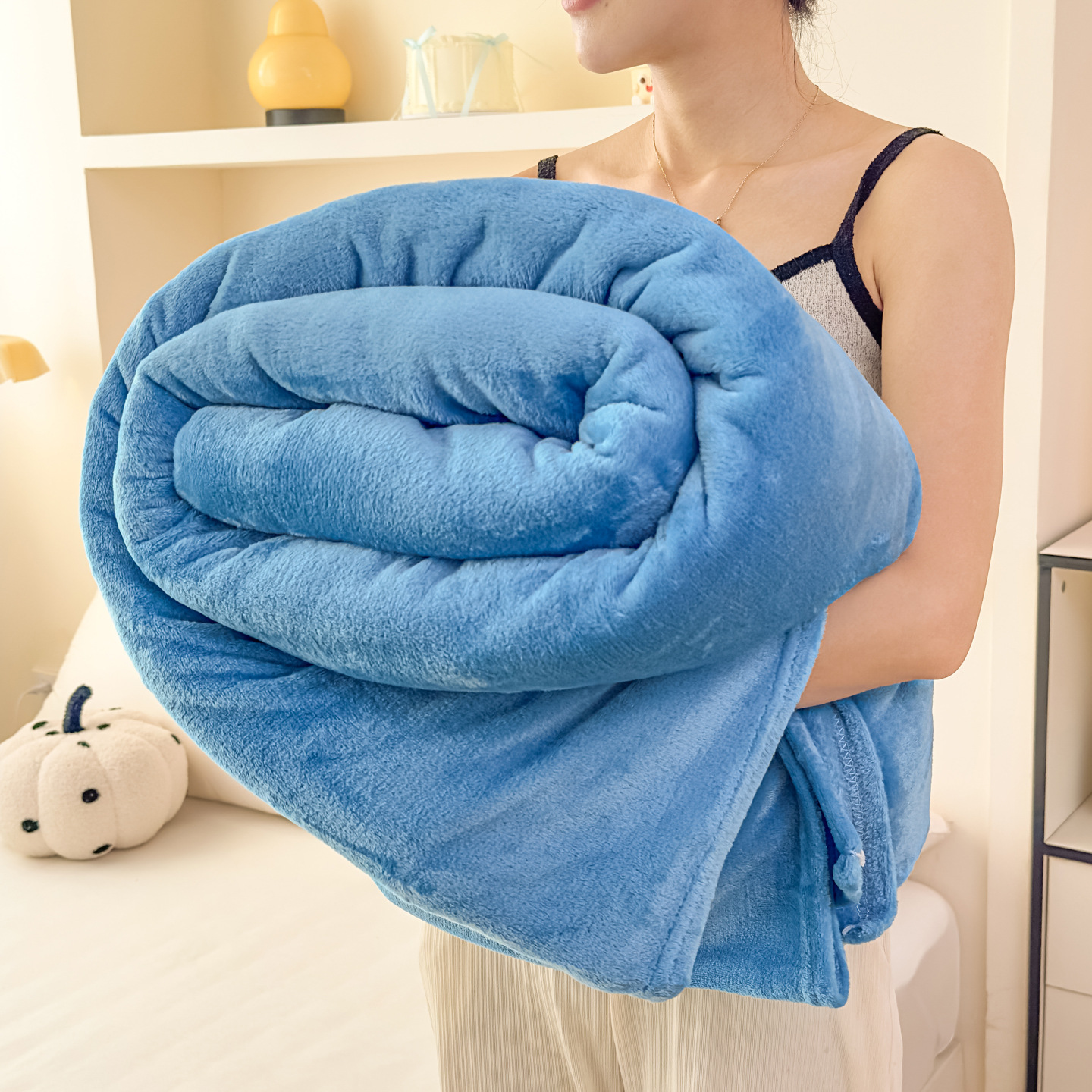 Transfronterizos simples Farai mantas de peluche primavera y otoño mantas de doble cara mantas de siesta mantas de aire acondicionado mantas de oficina mantas de chal