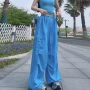 登山夏季新款高腰阔腿裤