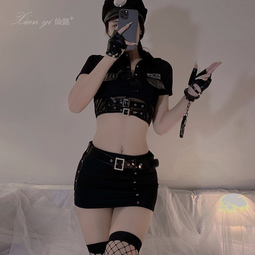 Xianyi sexy lingerie policewoman costume motorcycle stewardess policewoman uniform temptation open file passion suit sm463