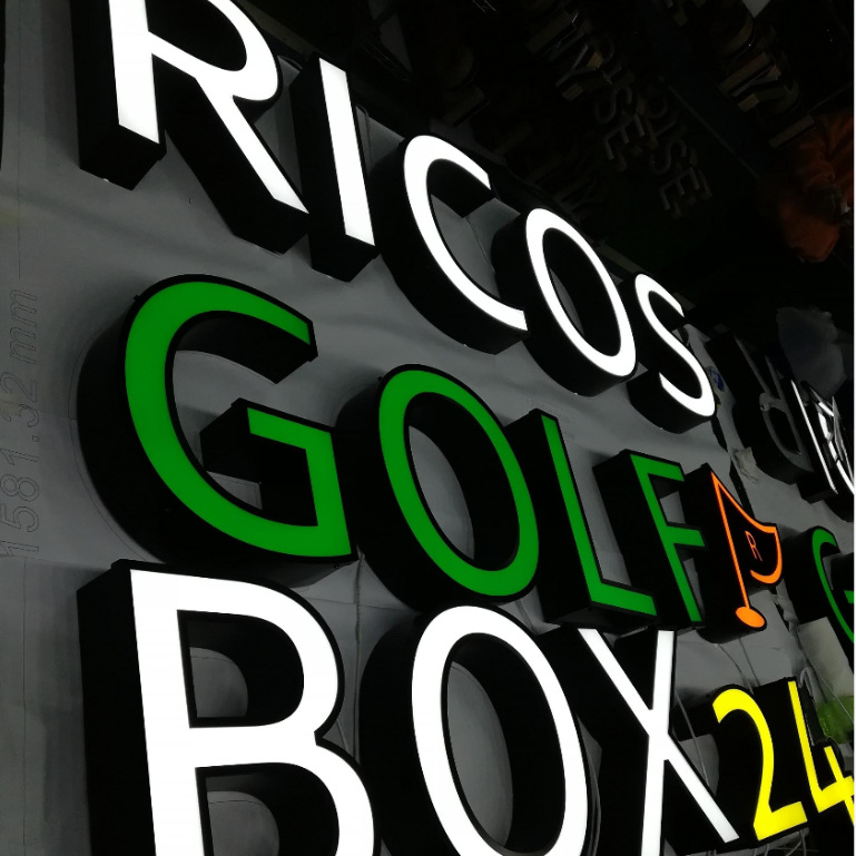 工厂专供品牌logo，不规则亚克力面板 围边发光字 创意灯箱字