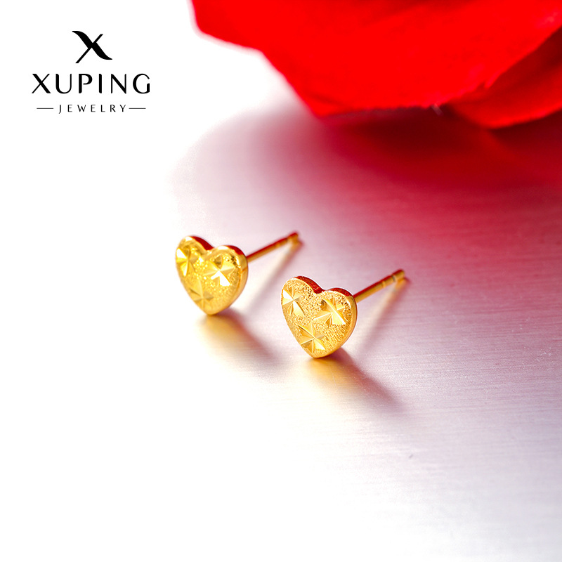 Xuping Europa y los Estados Unidos comercio exterior transfronterizo aleación de cobre chapado 24k color amor pernos de orejas de flores exquisitos orejas compactas personalizadas