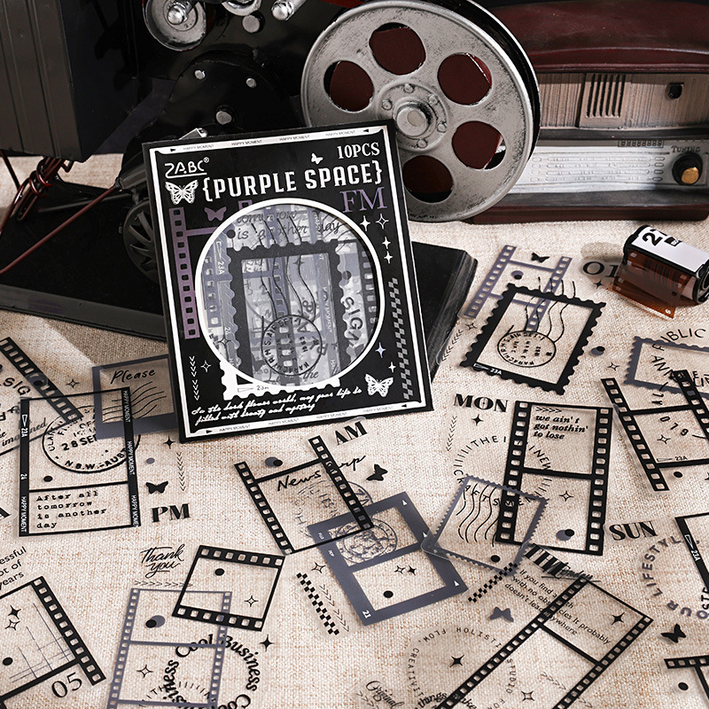 Oscuro elegancia flor Yun niebla superficie impermeable pet pegatinas diy diario pegatinas transfronterizas retro película material de decoración pegatinas