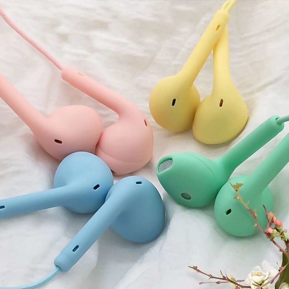 Cross-Border Hot-Selling Wire-Controlled Macaron Headphones with Microphone, Wholesale New Fashion Earbuds, Universal Earbuds for Mobile Phones U19