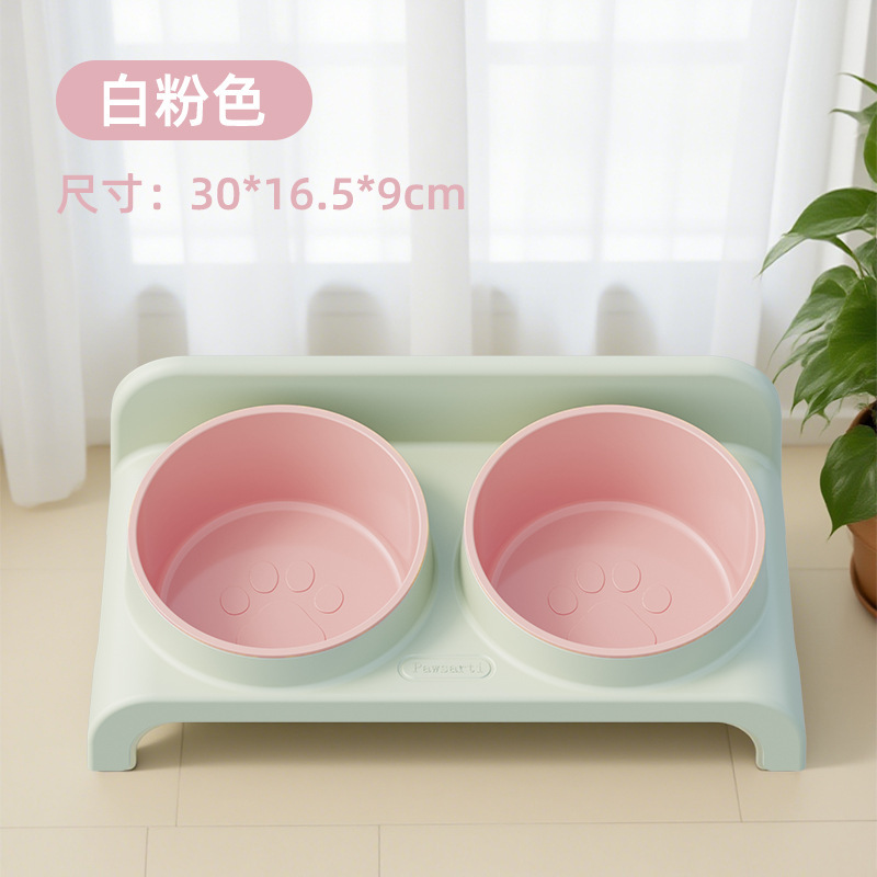 猫碗猫食盆猫咪饭碗双碗斜角狗狗碗喝水宠物喂食碗保护颈椎防打翻|undefined