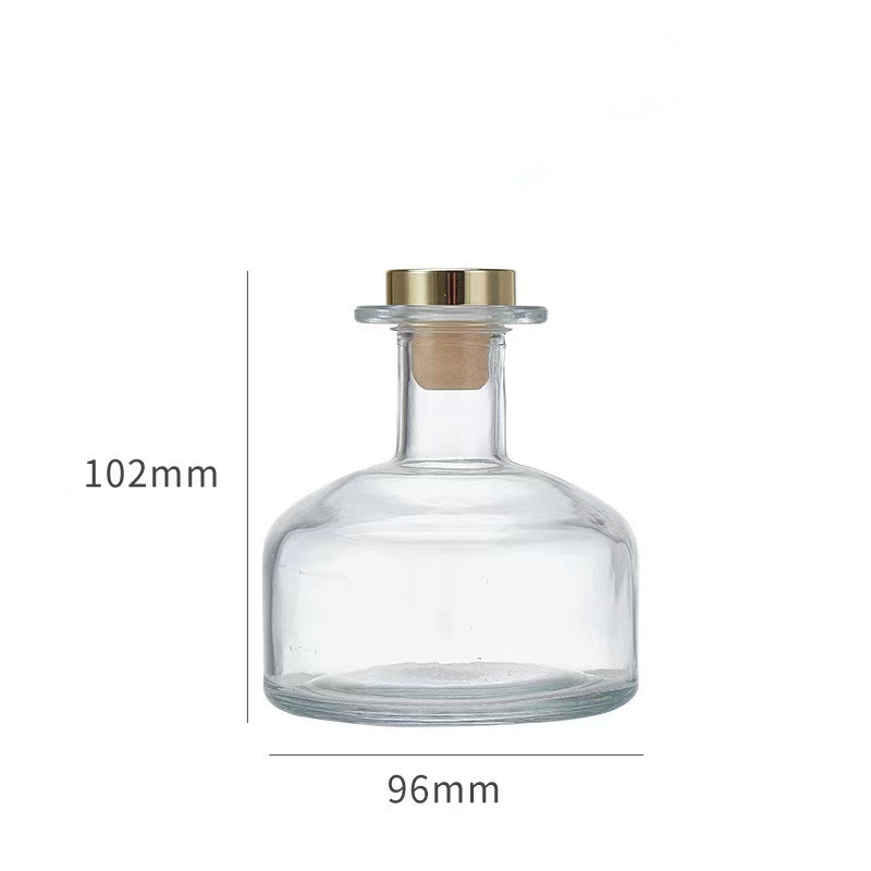Transparente; botella desnuda de cuello largo y vientre grande de 250ml (sin tapa)