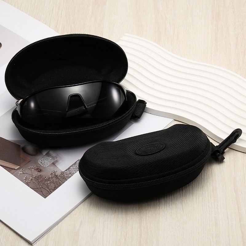 Caja de cremallera de forma especial para montar al aire libre EVA Oxford Caja de gafas de sol negras grandes y pequeñas Caja de gafas de sol portátil