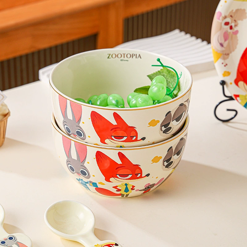 Disney, cartoon ceramic tableware with animals, soup bowl