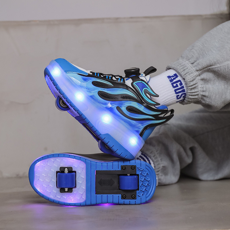 Dual wheel children's winter invisible skates for boys for students