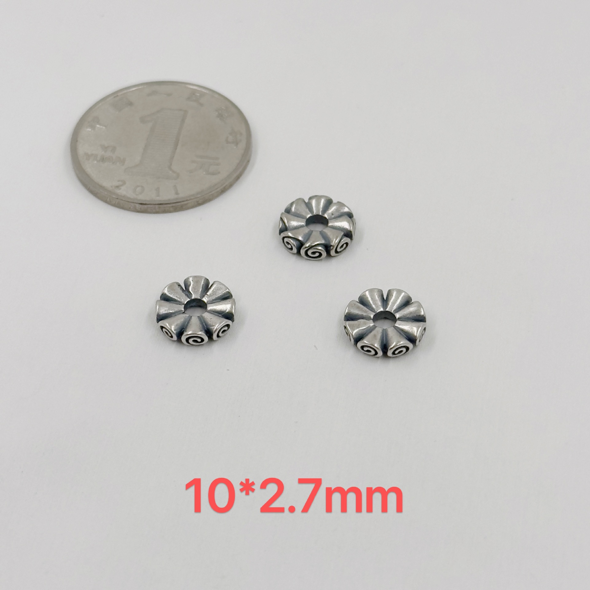 384-417 Shanxi vintage old silver spacer beads DIY accessories 9997 silver bracelet jewelry accessories