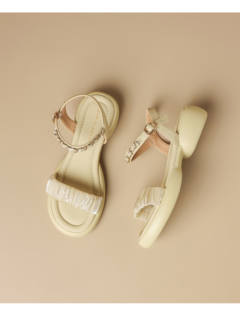 Sandal nữ quai chữ V đế dày mềm mại, chống mài mòn, đi biển thoải mái — BL717 Hạnh chi tiết 23