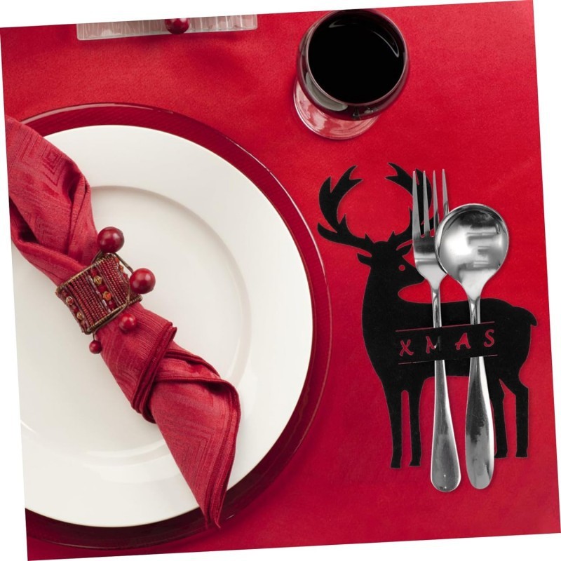 クロスボーダーフェルトナイフフォーク食器セットクリスマス食器棚フェルトクリスマスツリー食器袋祝日用品|undefined