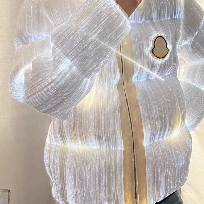 Luminous down Jacket, Same Style as on Xiaohongshu, Cross-Border White Duck down Coat, Couple Style, Fashionable and Trendy Warm Jacket