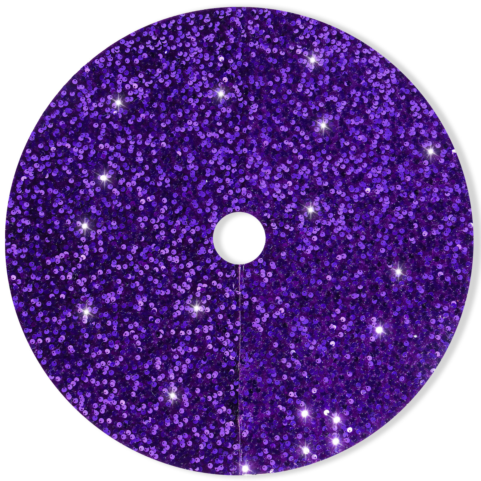 Navidad transfronteriza de alta calidad brillante falda de árbol delantal creativo púrpura accesorios de árbol de Navidad decoraciones navideñas