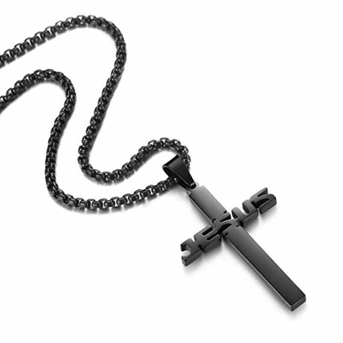 Retro Simple Style Cross 304 Stainless Steel Plating Unisex Pendant Necklace Men Pendant Necklaces display picture 5