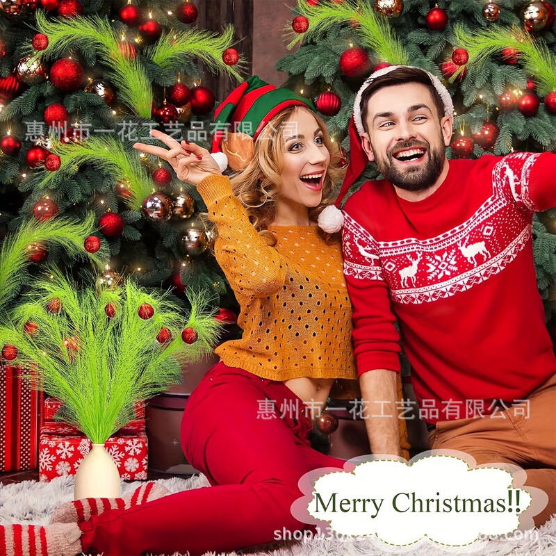 クリスマスツリー飾り パンパスグラス エルフグラス クリスマスリード ボール付き 室内 屋外 庭の装飾|undefined