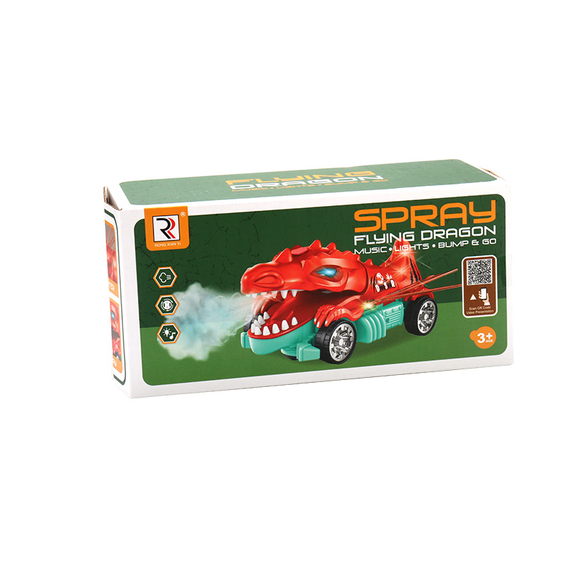 Transfronterizos infantiles simulación eléctrica juguetes de dinosaurios luz música caminando aerosol coche de juguete de dinosaurios para niños