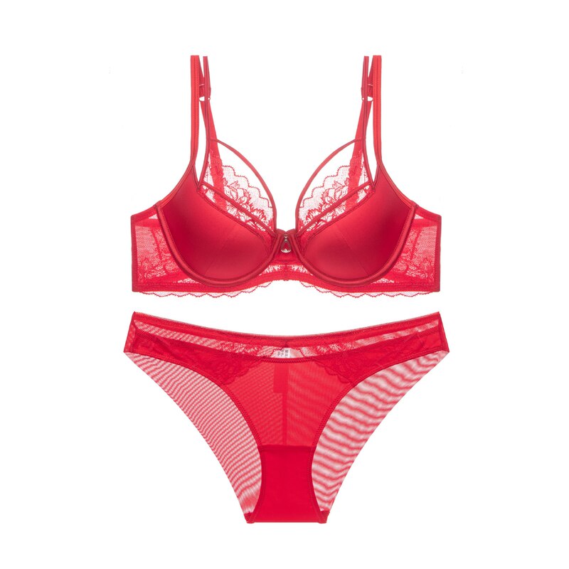 Amazon Cross-Border New Lace Underwear Steel Ring Women's Push-Up Underwear Top-Up Set Zodiac Year Lace Bra for Women