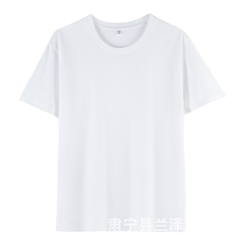 卸売り180グラム夏の薄手半袖男女純色シャツ丸襟綿tシャツ作業服カスタムロゴ