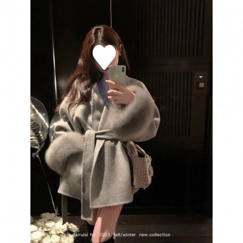 Тонкий пояс, Coat, куртка, короткое лето с длинным рукавом, интернет-знаменитость, свободный крой