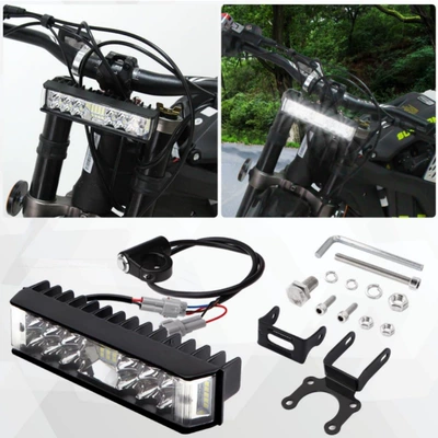 Suitable for Light Bee Sur-Ron Off-Road Electric Motorcycles, Dual-Row Three-Sided Spotlights, 12V Strong Light Waterproof Front Bumper Light (İşçi projektorları) - linear-three-sided-led-spotlight-kit