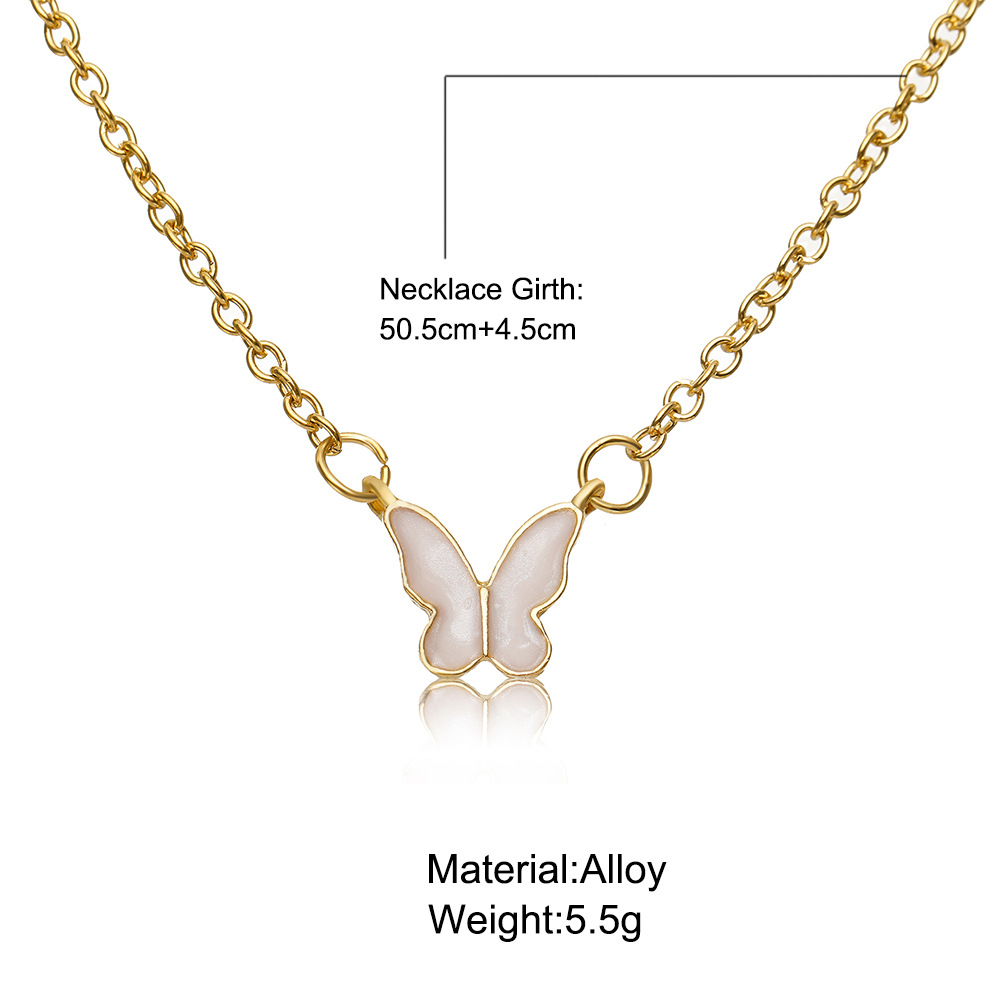 Fashion Butterfly Pendant Alloy Necklace Wholesale display picture 1