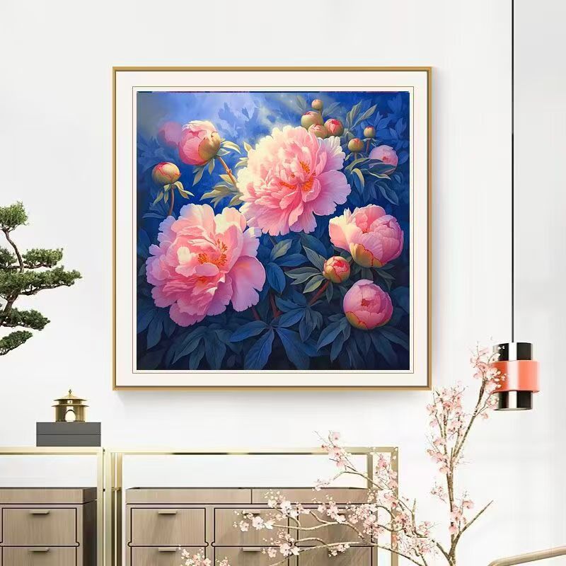 Mona Lisa real bordado cruzado peonía rosa nueva flor hermosa bordado a mano 15 bordados de color sin gancho image 3