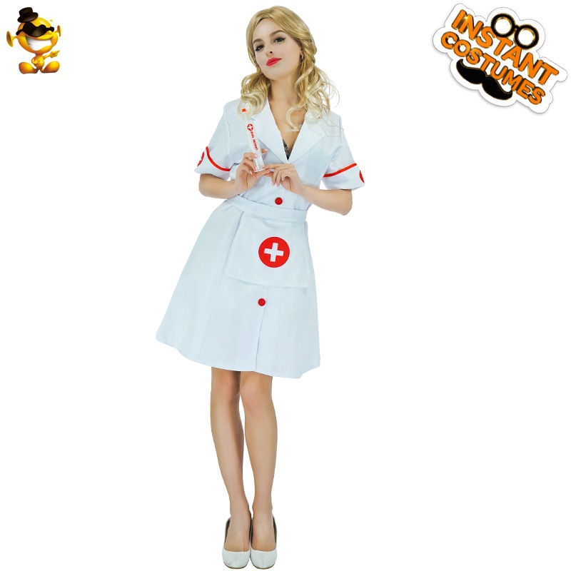 Adulto grande mujer enfermera traje etapa juego traje fiesta traje Mujer Doctor juego de rol traje profesional