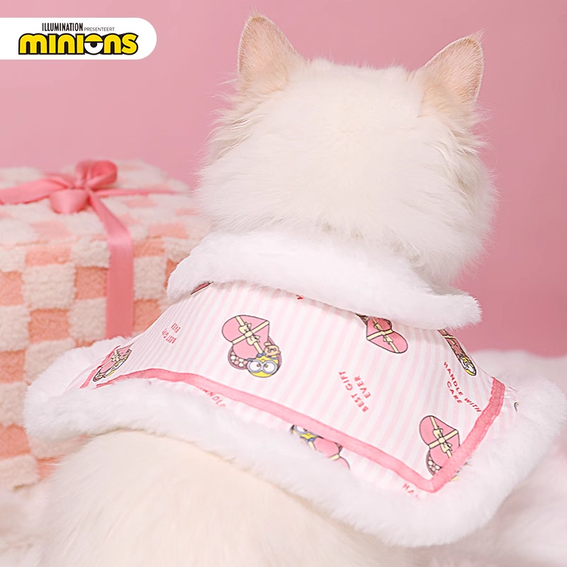 Minions Little Yellow Man Mantón estampado de gamuza babero para mascotas bufanda para perros babero para gatos toalla de saliva para perros