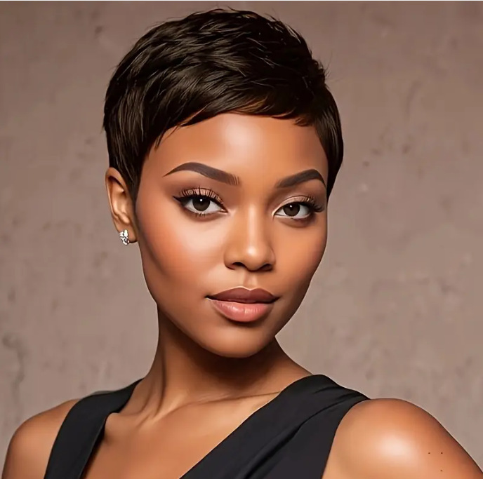African Short Hair Wigs for Women, Fashionable and Stylish Short Wigs with Side Bangs, Multi-Color Short Straight Hair, Machine-Made Wig Manufacturer African Short Hair Wigs for Women, Fashionable and Stylish Short Wigs with Side Bangs, Multi-Color Short Straight Hair, Machine-Made Wig Manufacturer