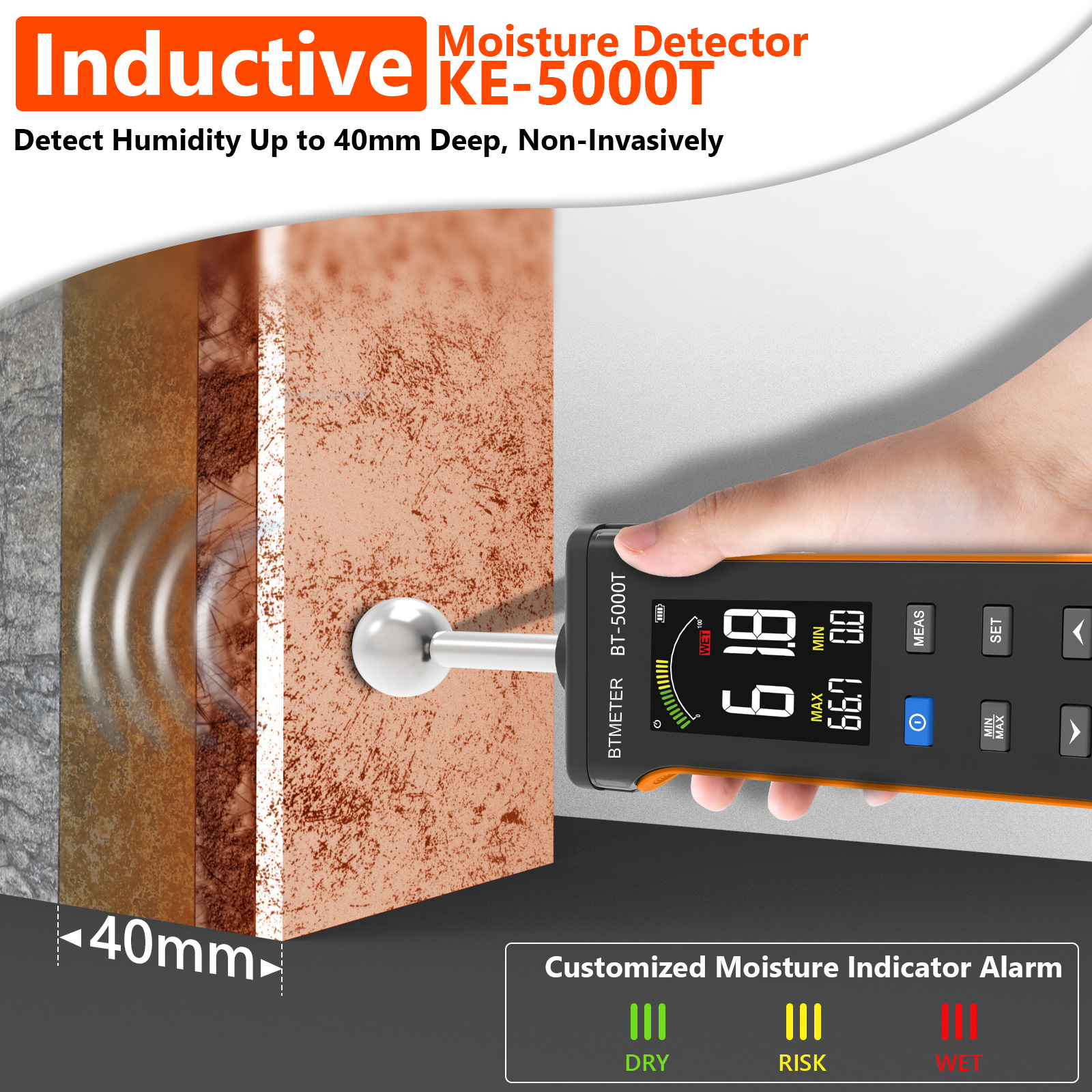 感应式水分仪木材水份仪 粉墙砖墙含水率检测仪测量仪跨境热销