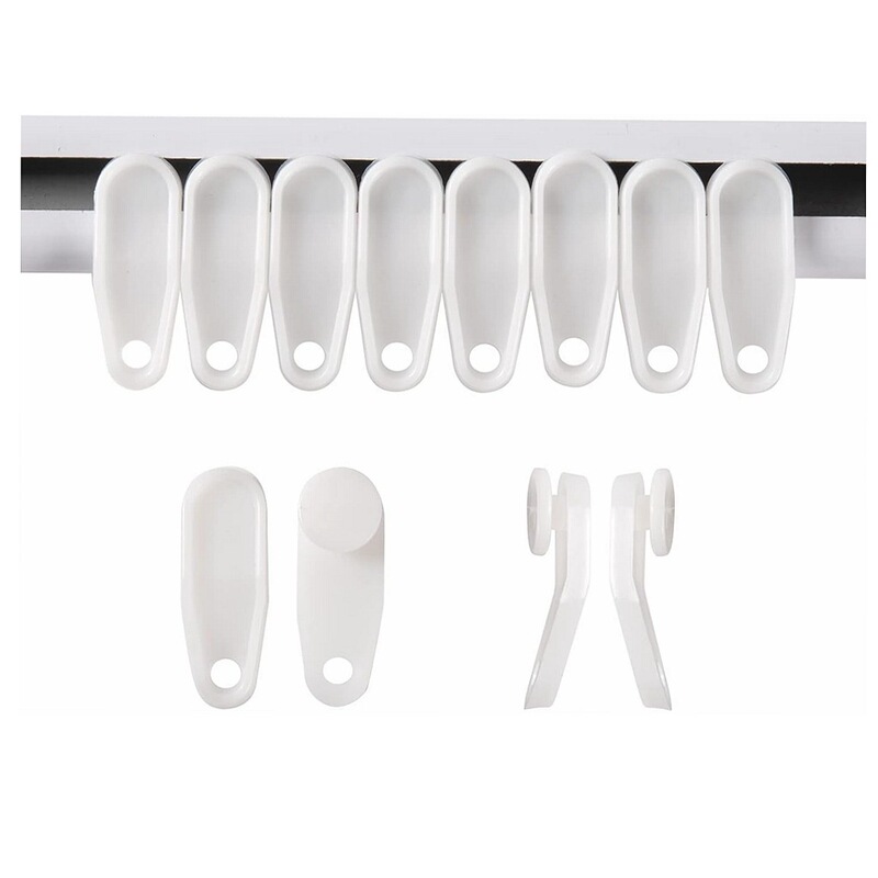 50 Pieces/Bag Curtain Track Side-Mounted Pulley Square Rail Hook Set Wheel Curtain Accessories Track Pulley Guide Rail Roller
