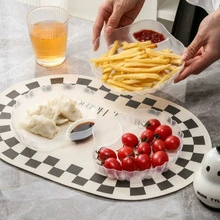 Shell Dumpling Plate — All-in-One Dipping Saucer, Transparent, 1- or 3-Compartment Options