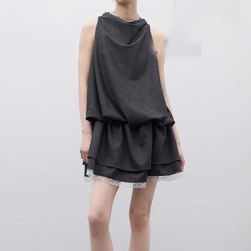 In Stock Fussed Romantic Draped Bubble Suit Dress 2026 Spring New Style Simple Versatile Dress