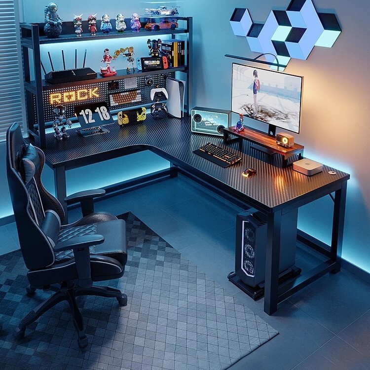 Corner Gaming Desk Computer Desk Desktop Home Double Desk Bookshelf Bedroom Corner Table Office Desk Workbench
