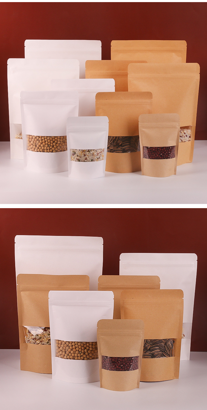 Simple Style Solid Color CPP PET Kraft Paper Food Packaging Bag Envelope Bag display picture 1