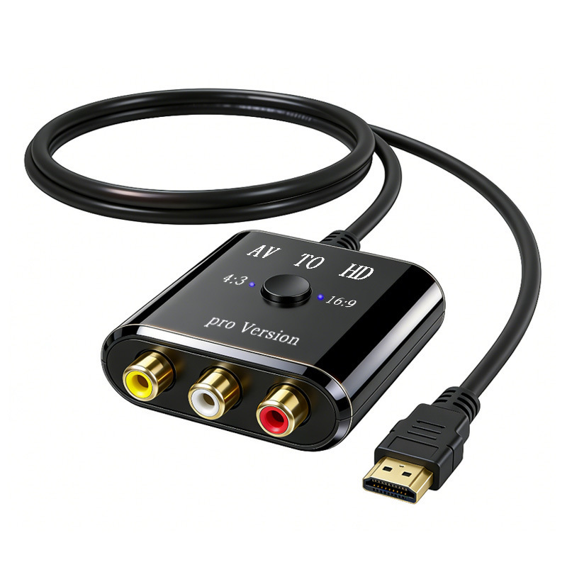 Av to HDMI Converter Av to HDMI High-Definition Video Converter Av2Hdmi Small White Box 4:3 /16:9 Av to HDMI Converter Av to HDMI High-Definition Video Converter Av2Hdmi Small White Box 4:3 /16:9