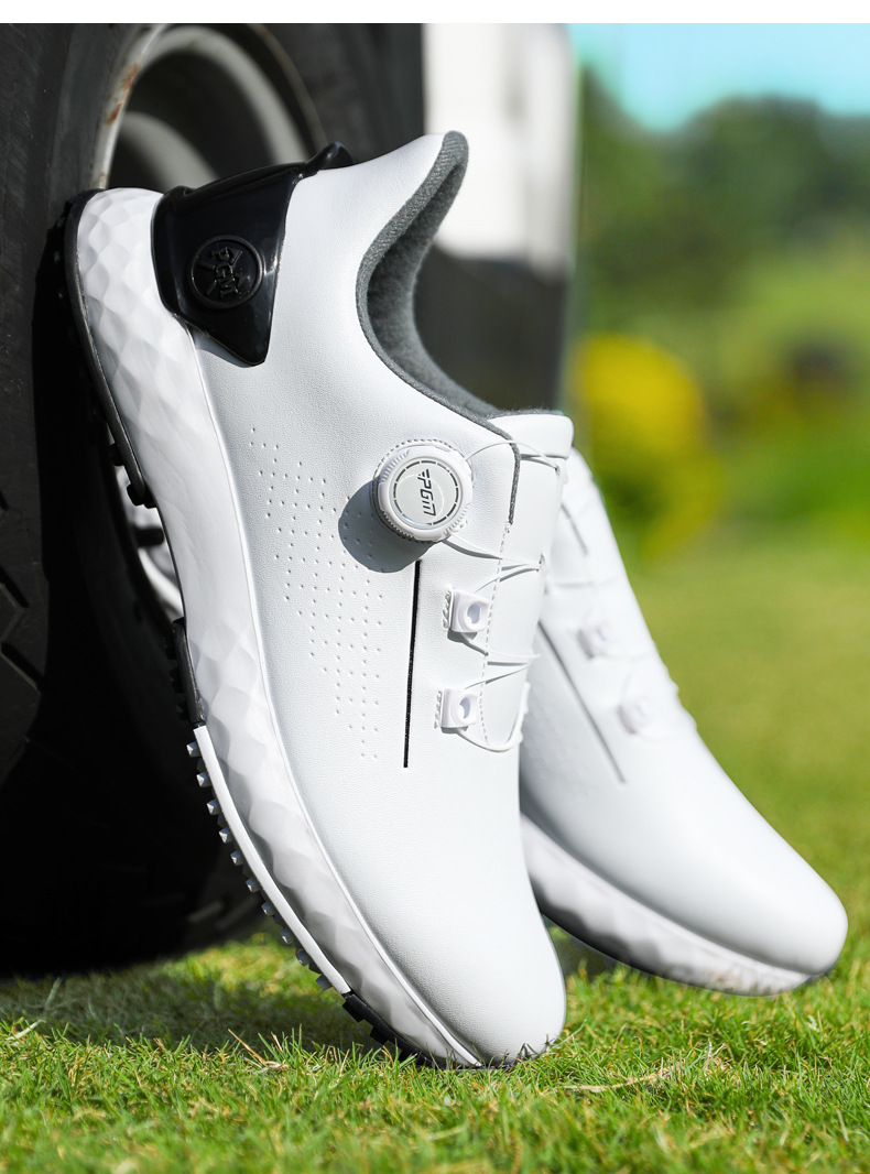 Giày golf nam PGM chống thấm nước, núm xoay tiện lợi, đế giảm xóc — XZ408 trắng đen [đế giữa giảm xóc/chống trượt bên/chống thấm nước] XZ408 chi tiết 2
