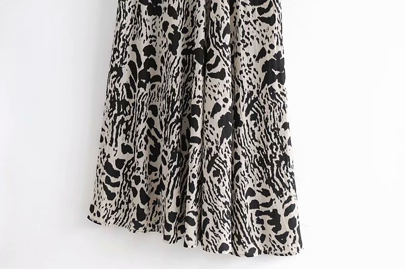 animal print V-neck dress NSAM20643