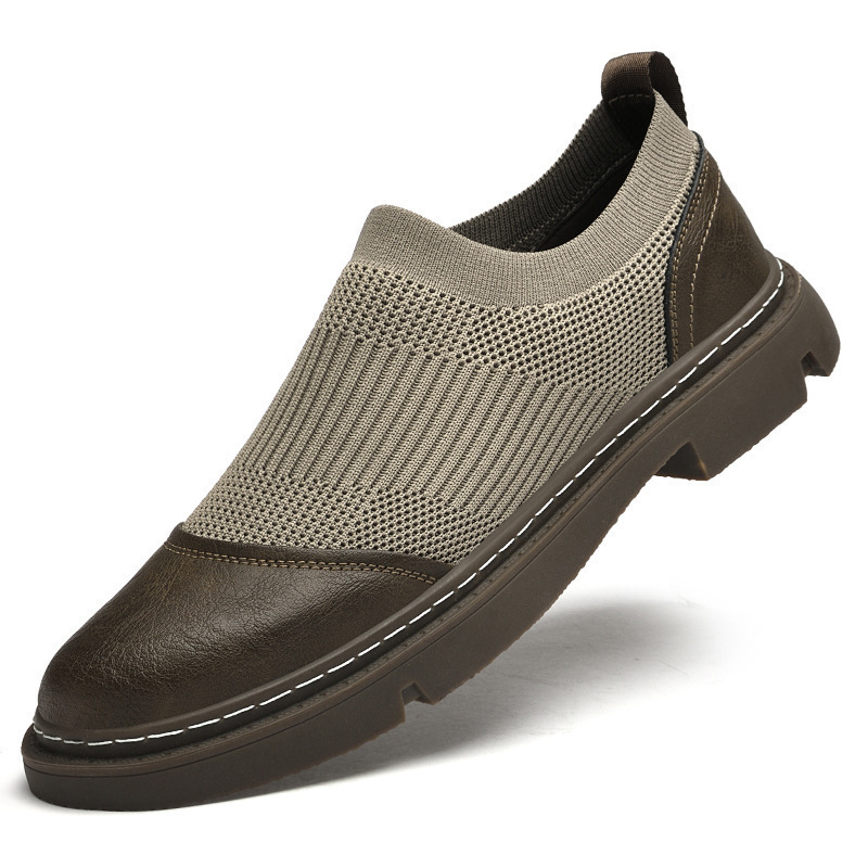 2024 New Spring & Fall Adult Rubber Spring & Fall Korean Style Spot Cowhide Wear-Resistant Round Toe Low-Cut Black Loafers