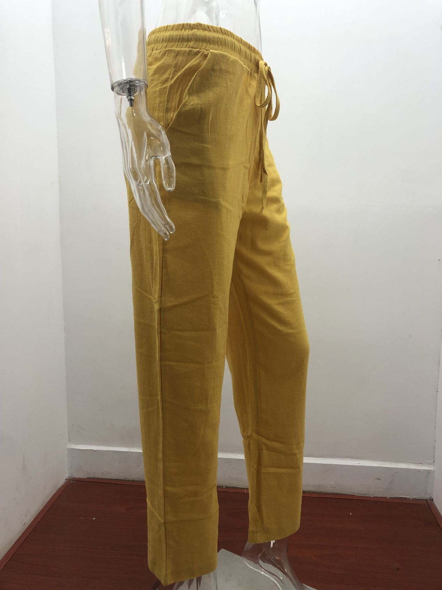 224g Weight Full Length Pants Length Women's Daily Fashion Solid Color Full Length Patchwork Casual Pants