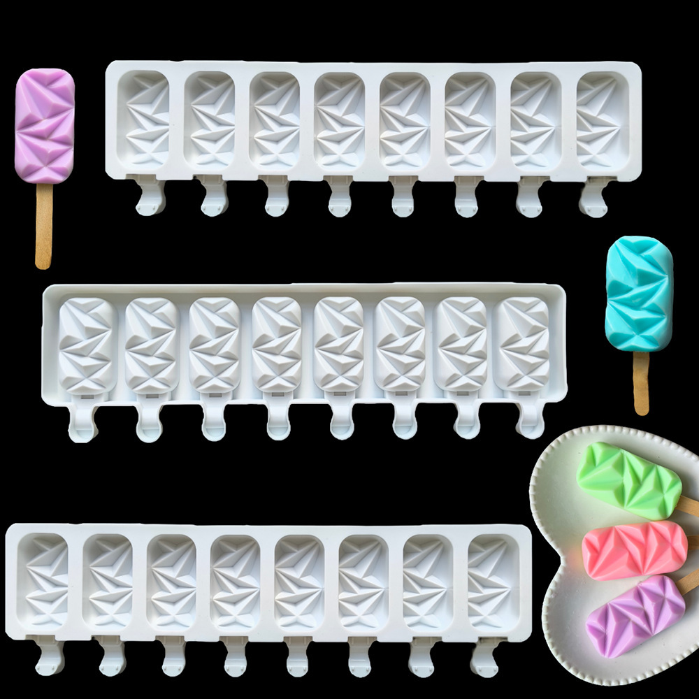Creativo diamante helado molde de silicona 3D helado molde de horneado de chocolate molde de helado de verano molde 484